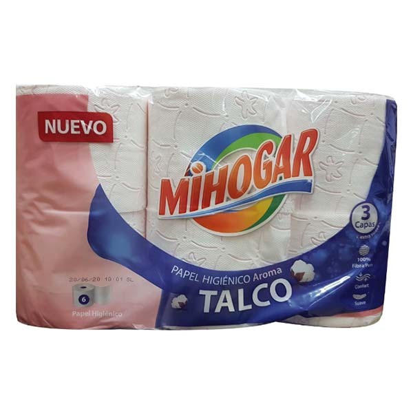 Mihogar papel higiénico Talco 6 rollos