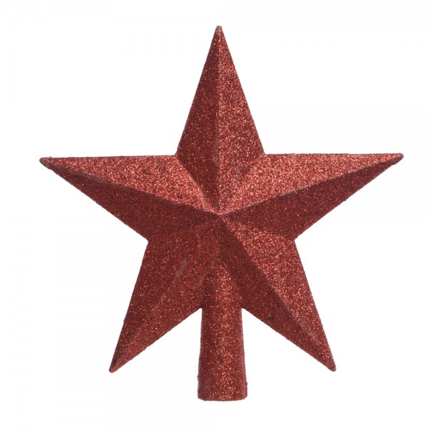 Estrella roja para arbol de navidad 19x4,2x19cm