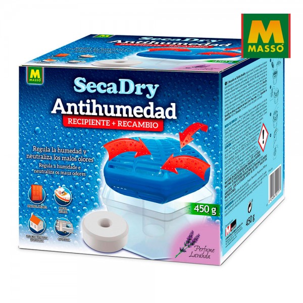Secadry antihumedad recipiente+tableta 450g. 231649 massó (pack 2 unidades)