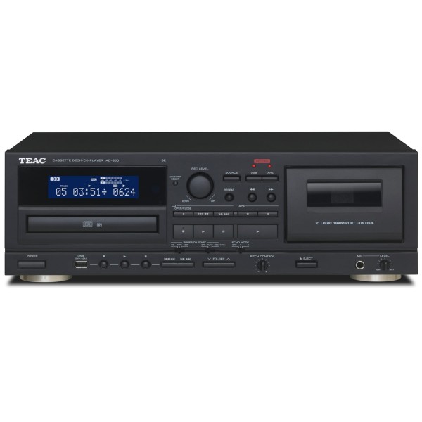 Teac ad-850-se black / reproductor de cd + cassettes + usb