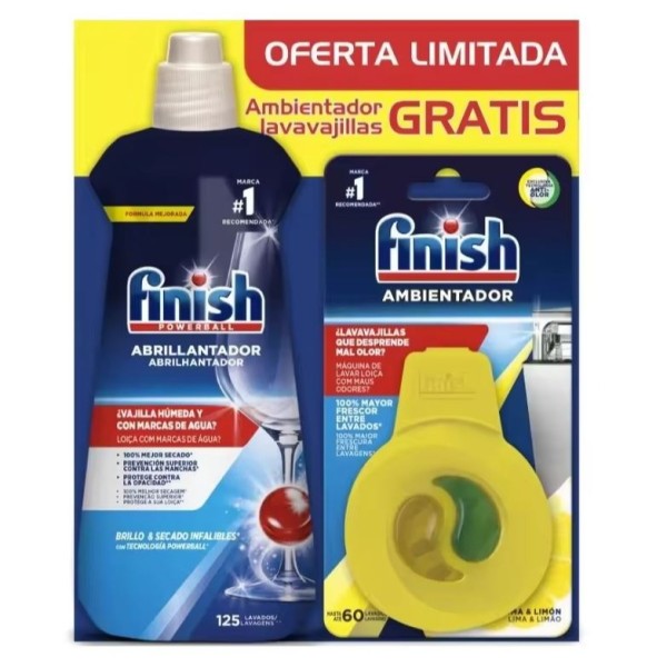 Finish lavavajillas Abrillantador 500ml + ambientador Finish limón